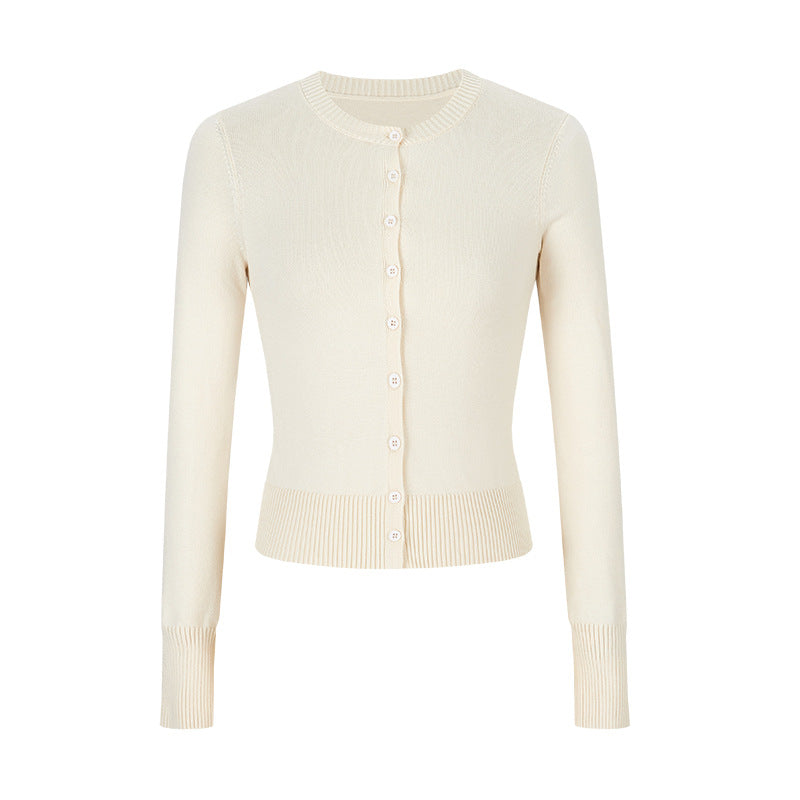 Lila Strickjacke