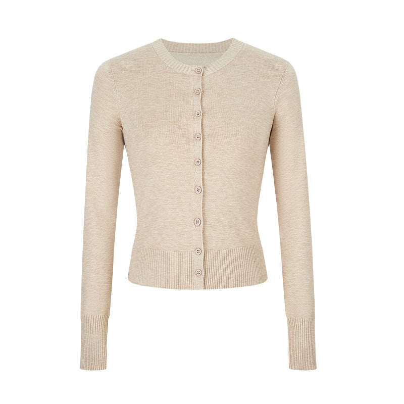 Lila Strickjacke
