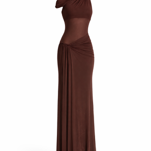 Sora Draped One-Shoulder Maxi Dress