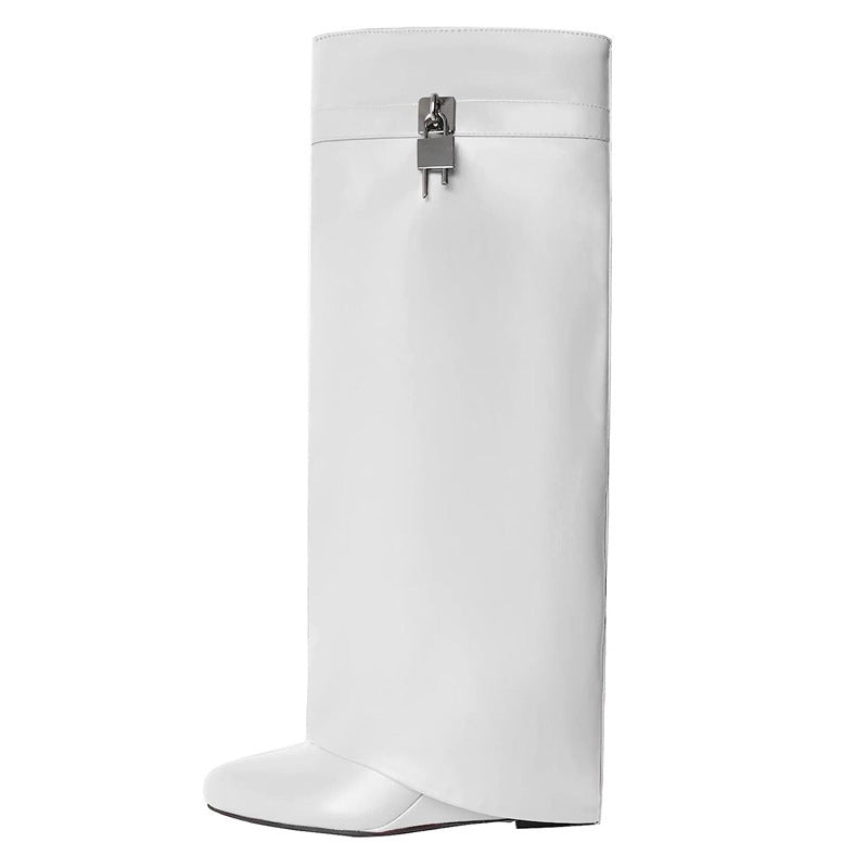 THE AXIS BOOT — Knee-High Wedge Boot with Side Zip