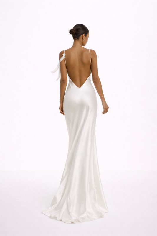 Elio Satin Backless Maxi Dress