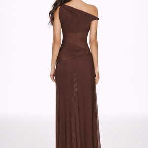 Sora Draped One-Shoulder Maxi Dress