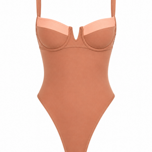Black & White Contrast Underwire One-Piece Swimsuit