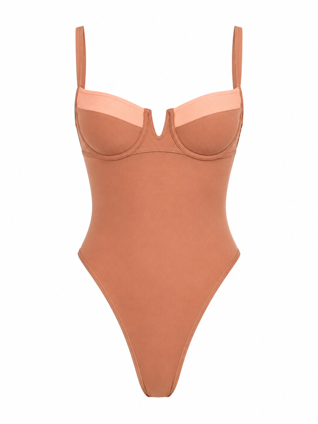 Black & White Contrast Underwire One-Piece Swimsuit