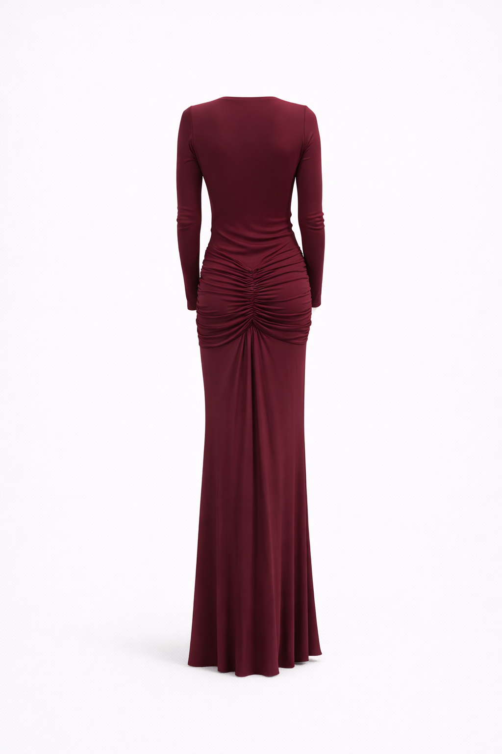 Elara Draped Plunge Maxi Dress