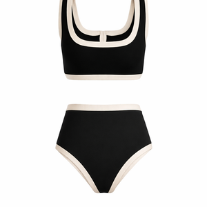 THE MONROE SET — Contrast Trim Ribbed Bikini