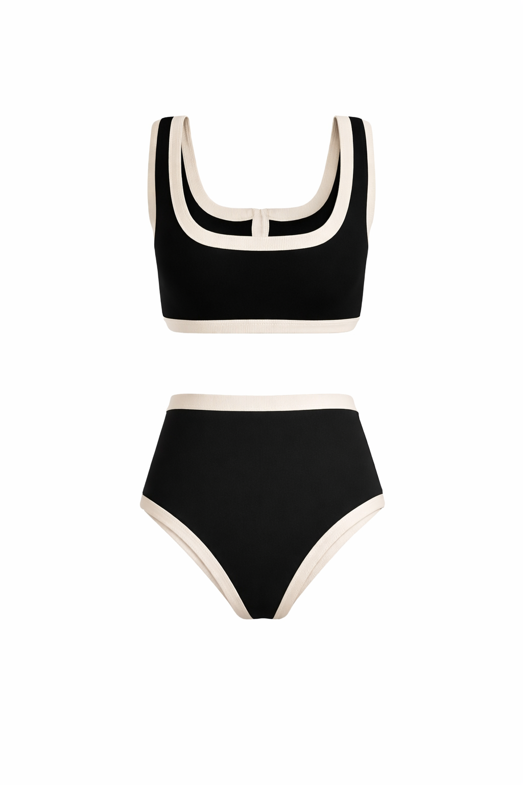 THE MONROE SET — Contrast Trim Ribbed Bikini