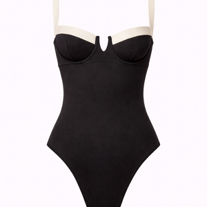 LIDO SWIMSUIT — Contrast Trim Open Back One-Piece