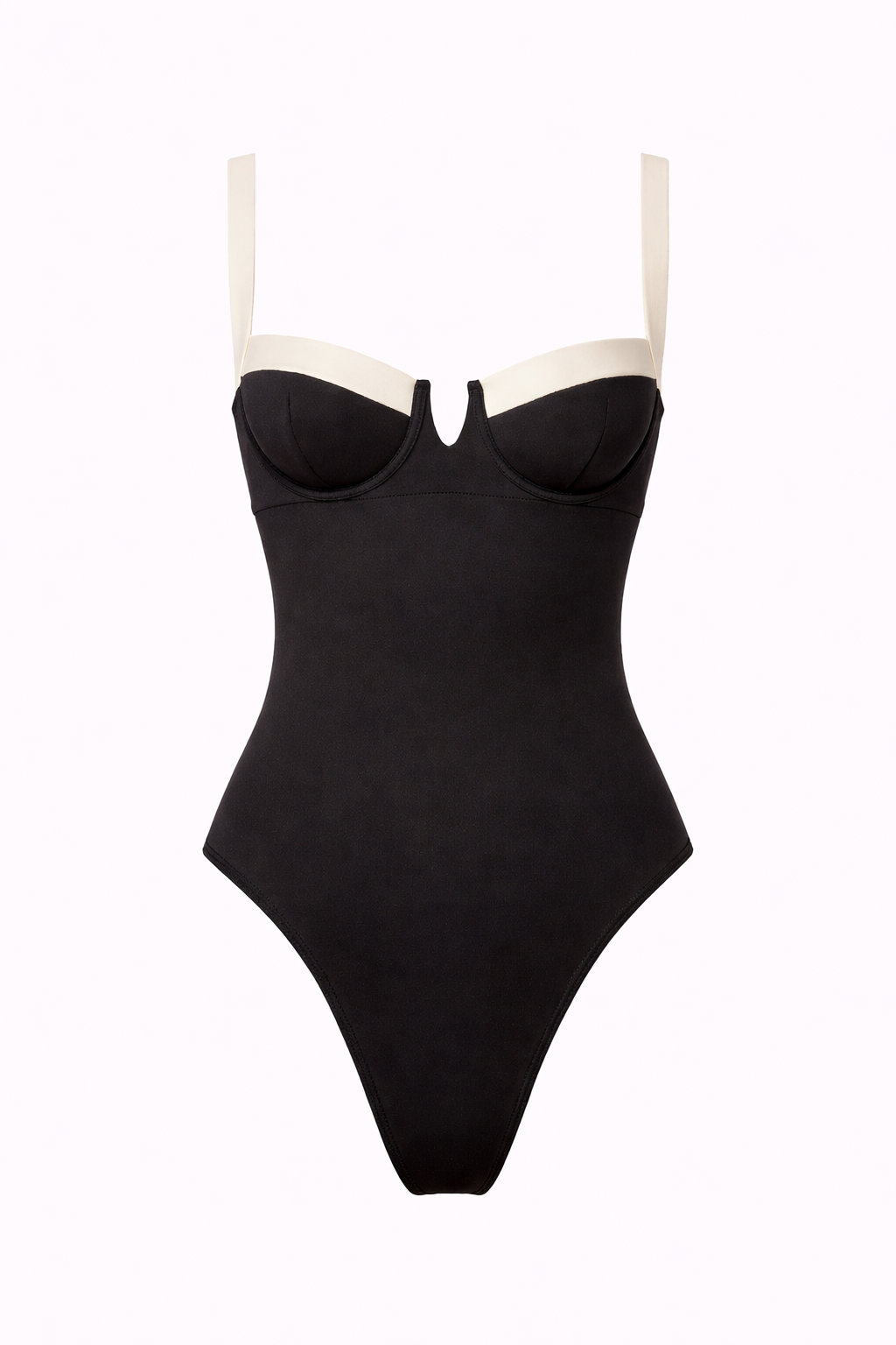 LIDO SWIMSUIT — Contrast Trim Open Back One-Piece