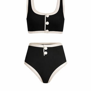 THE MONROE SET — Contrast Trim Ribbed Bikini