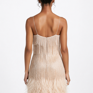 Paloma Feather Tassel Mini Dress