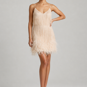 Paloma Feather Tassel Mini Dress