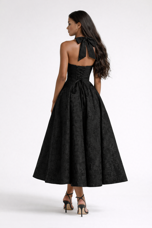 Sofia Halter Midi  Dress