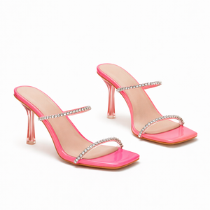 AURA HEEL — Crystal Strap Sandal