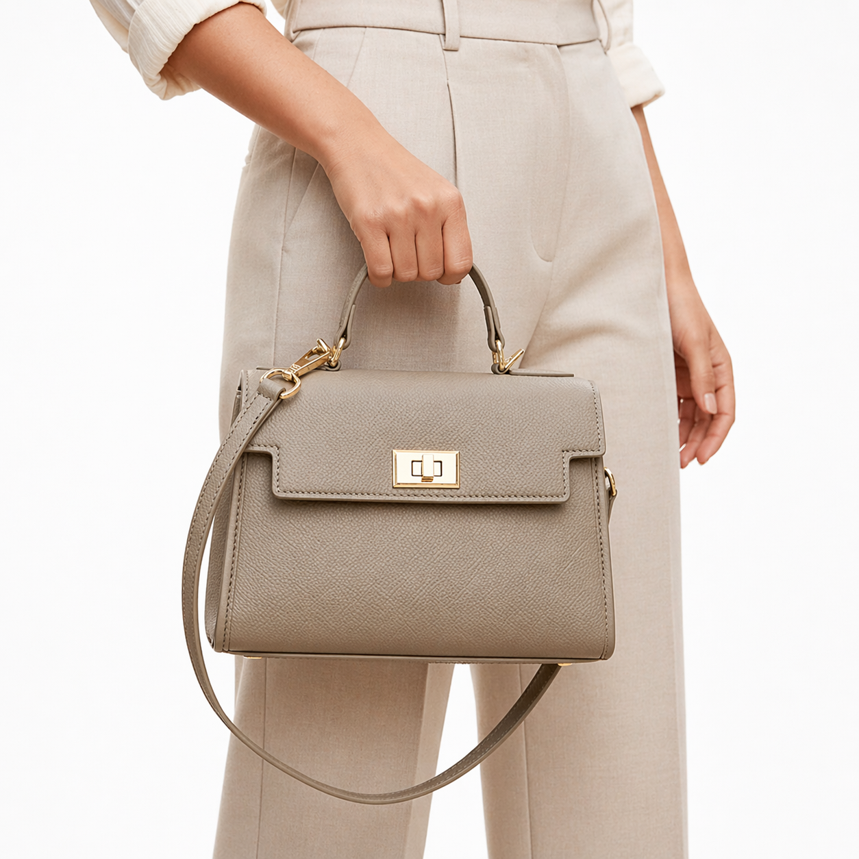 LAURENT BAG — Structured Top-Handle Crossbody