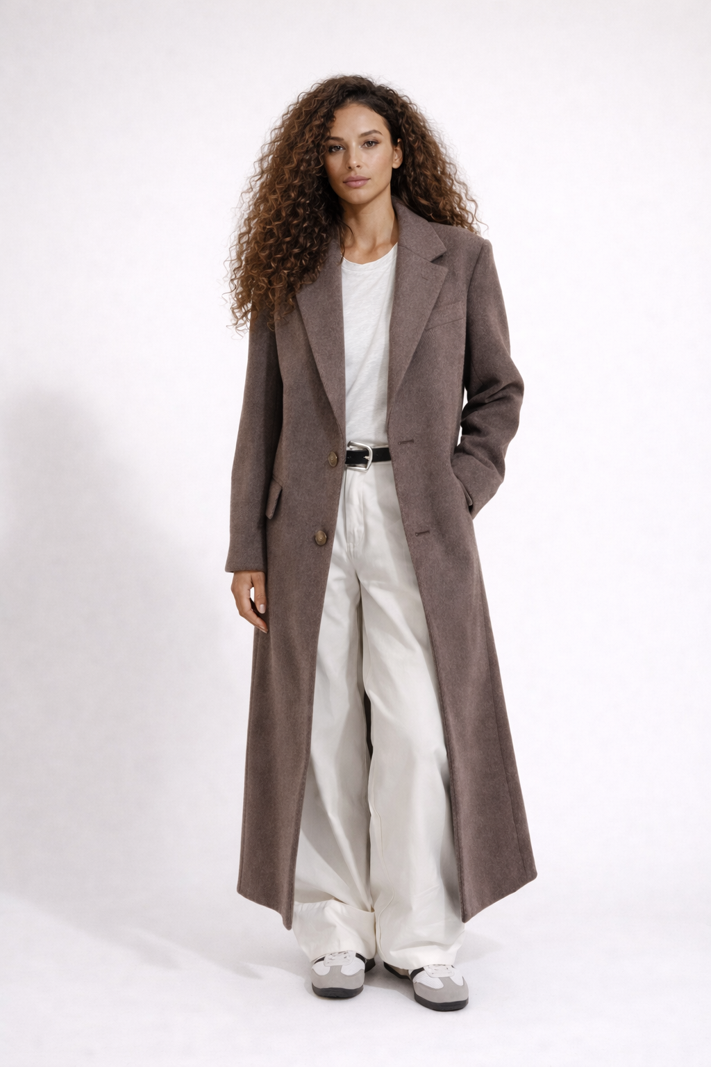 ARDEN COAT — Tailored Longline Wool-Blend Coat