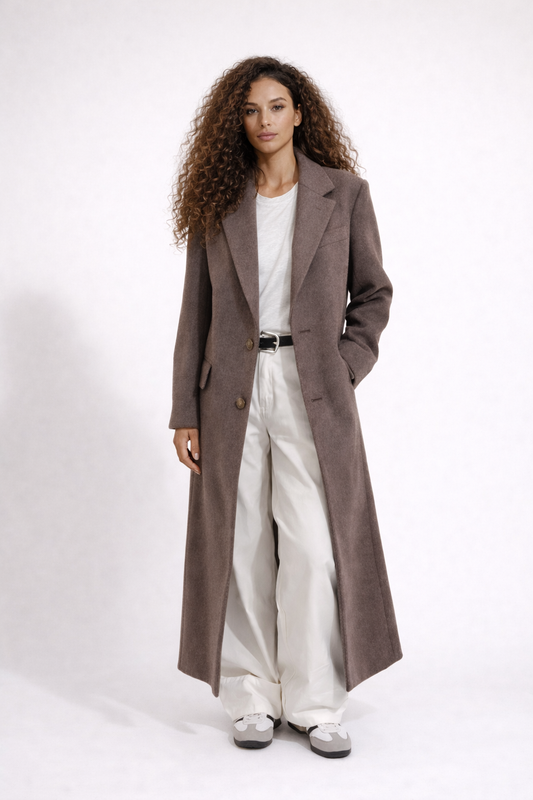 ARDEN COAT — Tailored Longline Wool-Blend Coat