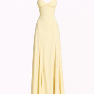 NEMA DRESS — Corset-Back Maxi with Soft Drape