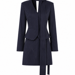 THE SIENNA SET — Pinstripe Tailored Blazer & Mini Skirt