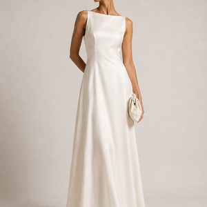 CELIA DRESS — Satin A-Line Maxi