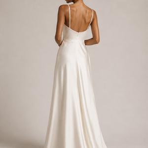 CELIA DRESS — Satin A-Line Maxi