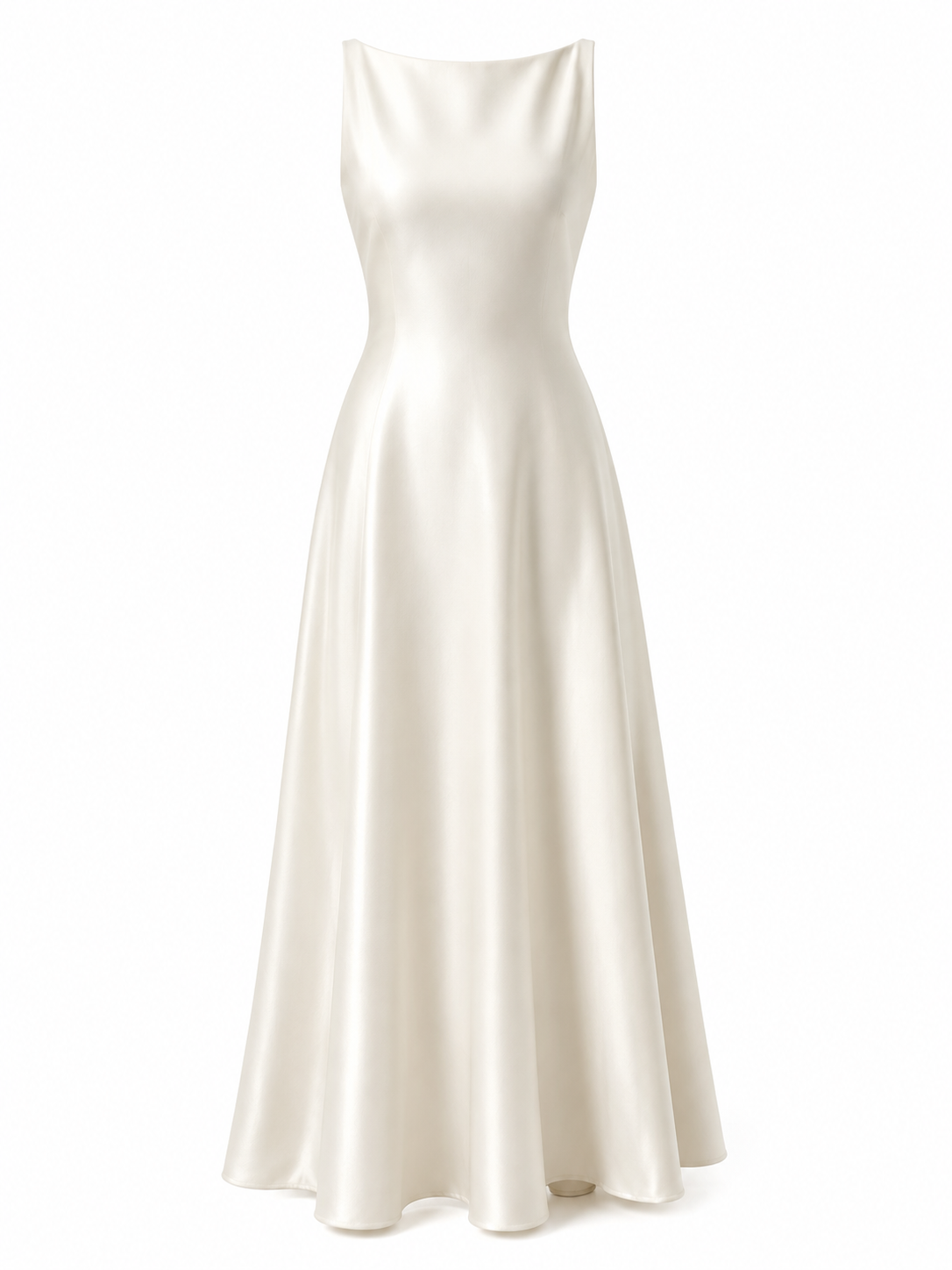 CELIA DRESS — Satin A-Line Maxi