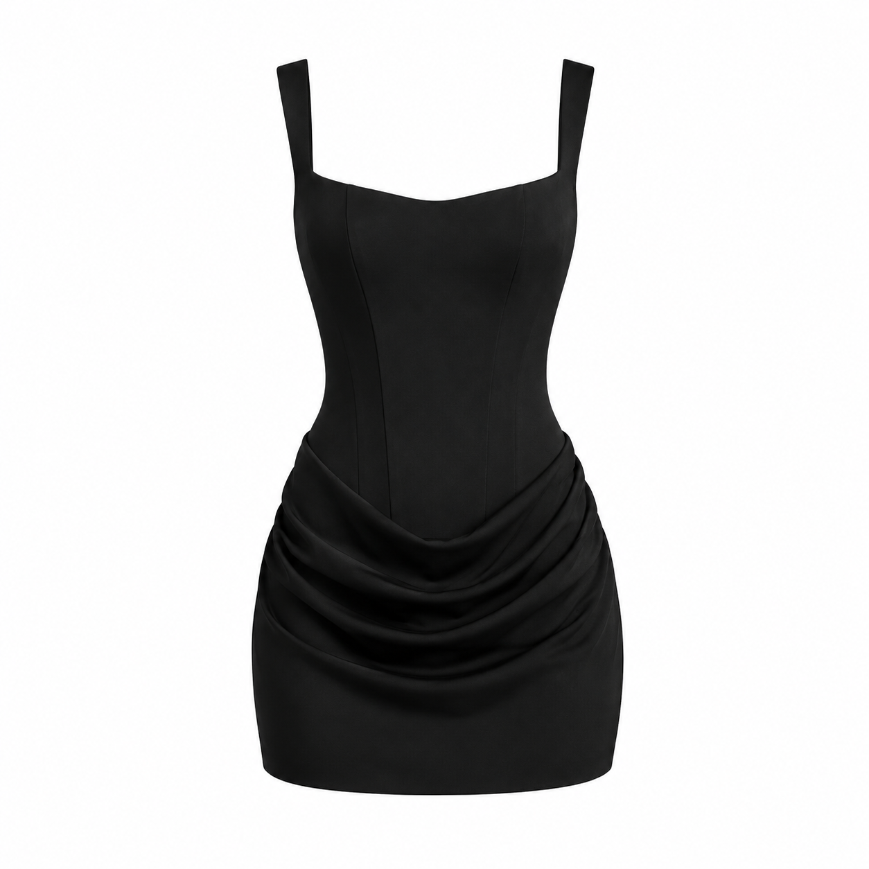 Siena Mini— Corset Bodice Draped Skirt Dress