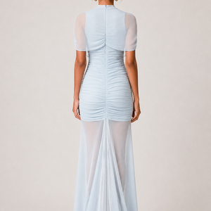 Aura Mesh Drape Maxi Dress