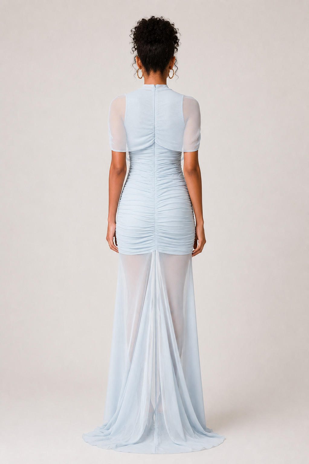 Aura Mesh Drape Maxi Dress