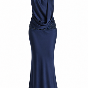 Das Aveline Neckholder-Kleid mit offenem Rücken