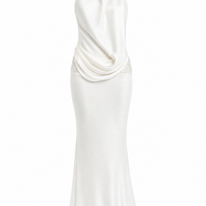 Das Aveline Neckholder-Kleid mit offenem Rücken