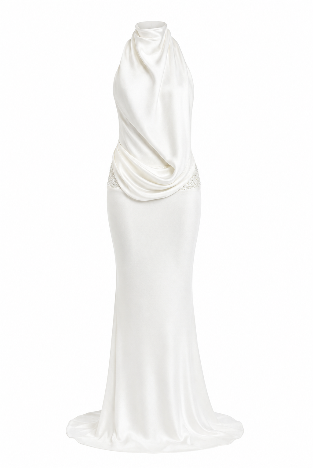 Das Aveline Neckholder-Kleid mit offenem Rücken