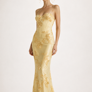 AURELIE MAXI — Floral Embroidered Evening Dress