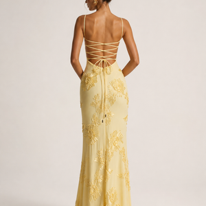 AURELIE MAXI — Floral Embroidered Evening Dress
