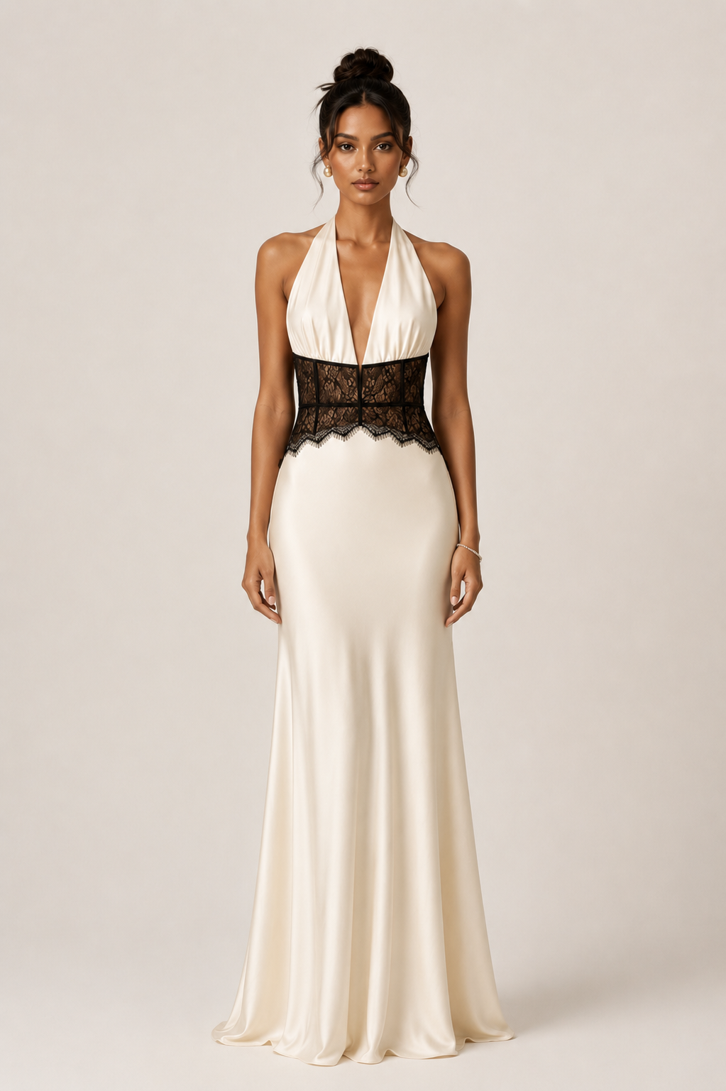 Sienna Lace Halter Gown