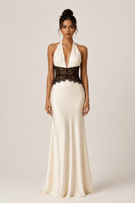 Sienna Spitzen-Neckholder-Kleid