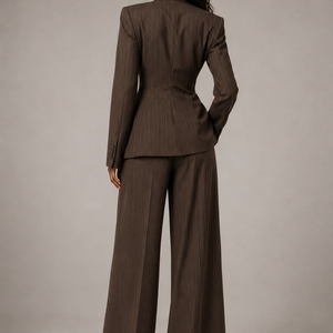 ROSEWOOD SET — Waist-Cinched Pinstripe Suit