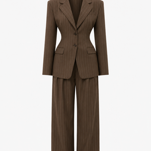 ROSEWOOD SET — Waist-Cinched Pinstripe Suit