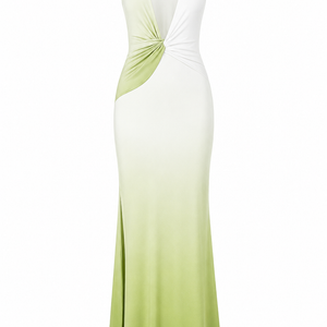 RIVIERA OMBRÉ GOWN — Plunge Twist Maxi