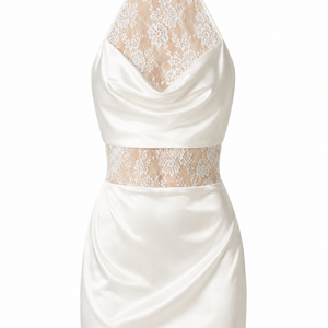 Elara Lace Satin Mini Dress