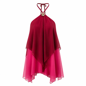 SOLARA MINI — Gradient Mesh Halter Dress