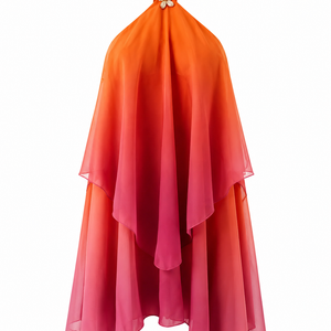 SOLARA MINI — Gradient Mesh Halter Dress
