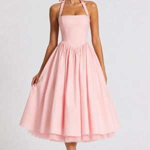 AMOUR DRESS — Backless Mesh Midi Dress