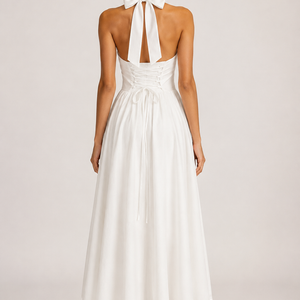 AMOUR DRESS — Backless Mesh Midi Dress