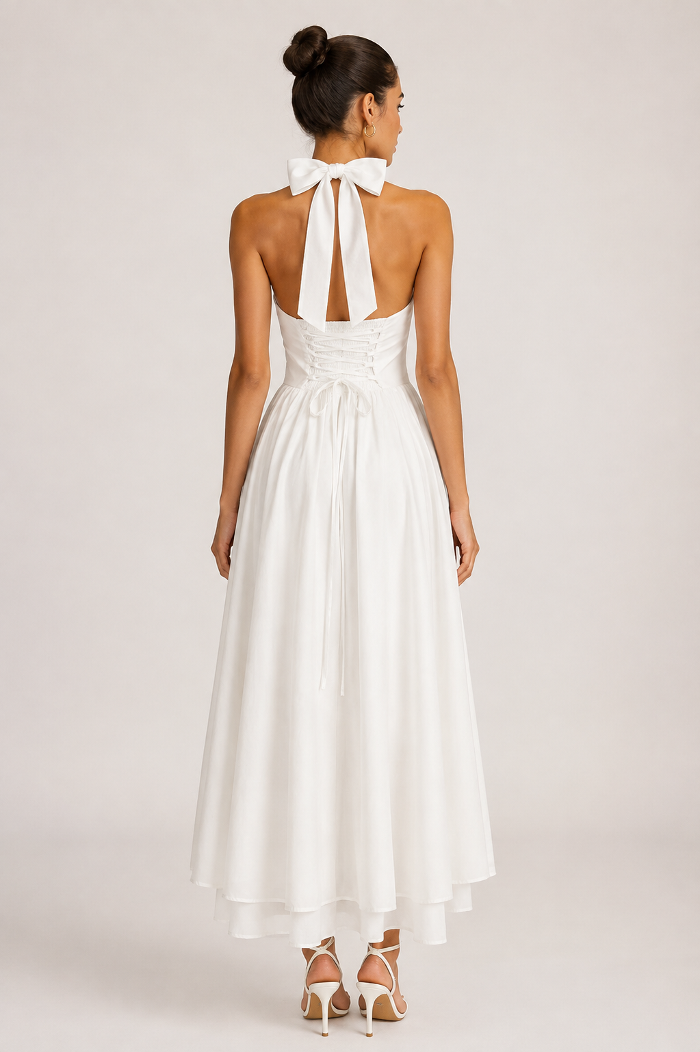 AMOUR DRESS — Backless Mesh Midi Dress