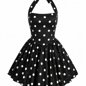 COLETTE MINI — Polka-Dot Halter Bubble Dress