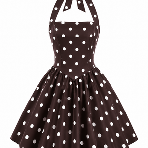 COLETTE MINI — Polka-Dot Halter Bubble Dress