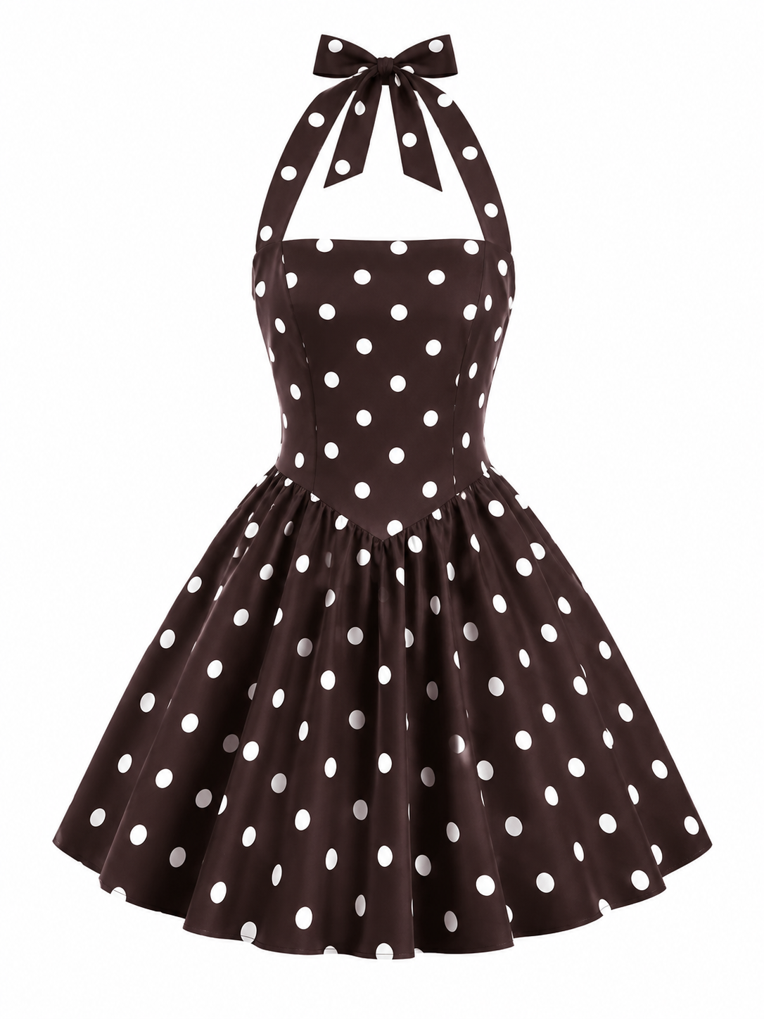 COLETTE MINI — Polka-Dot Halter Bubble Dress