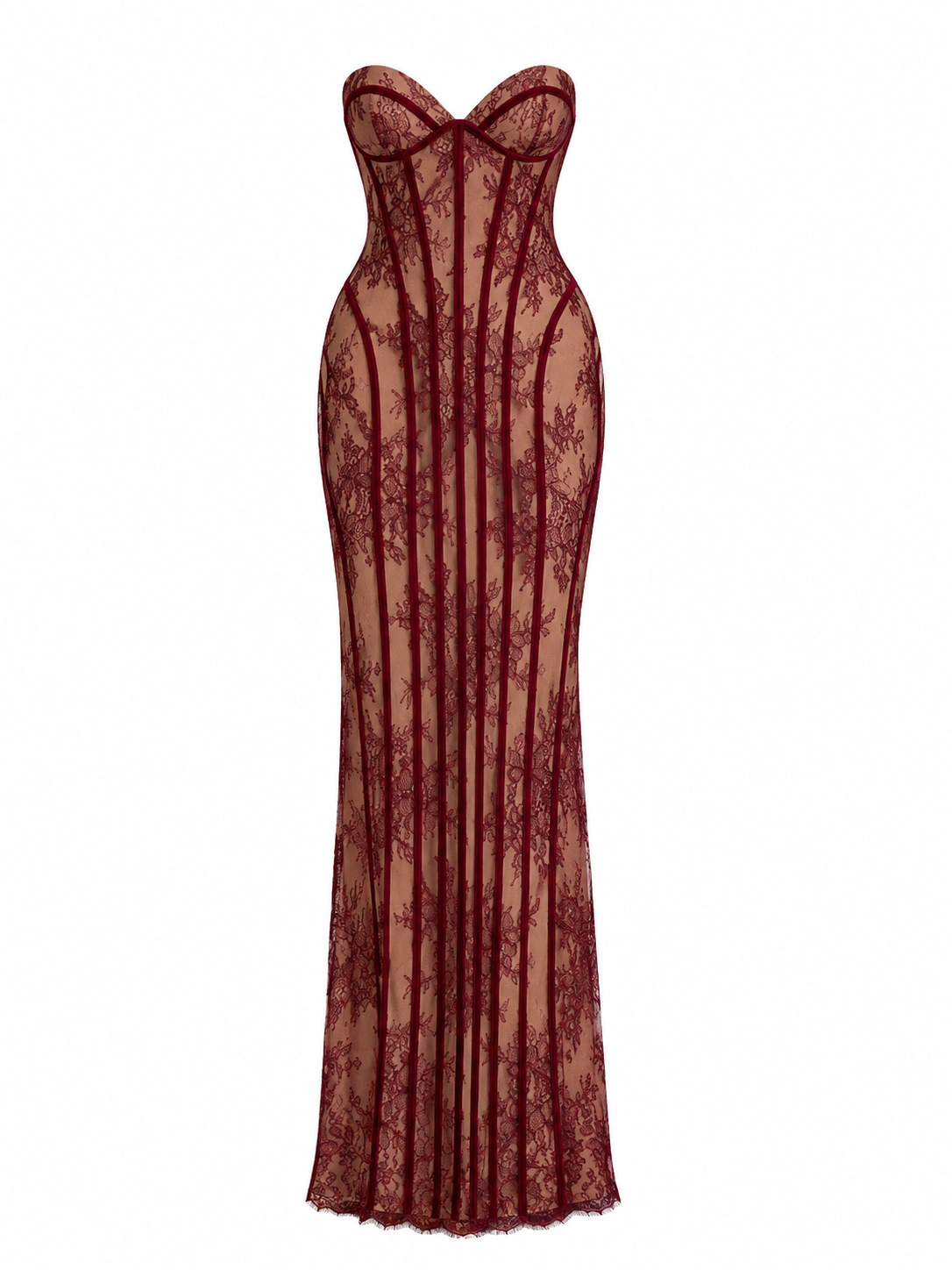 VALENTINA GOWN — Lace Corset Column Maxi