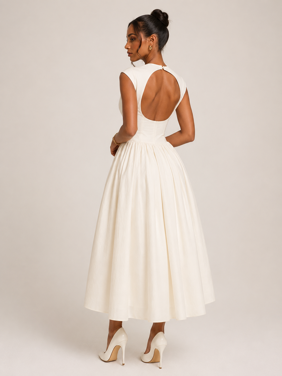 Aurelia Midikleid mit offenem Rücken